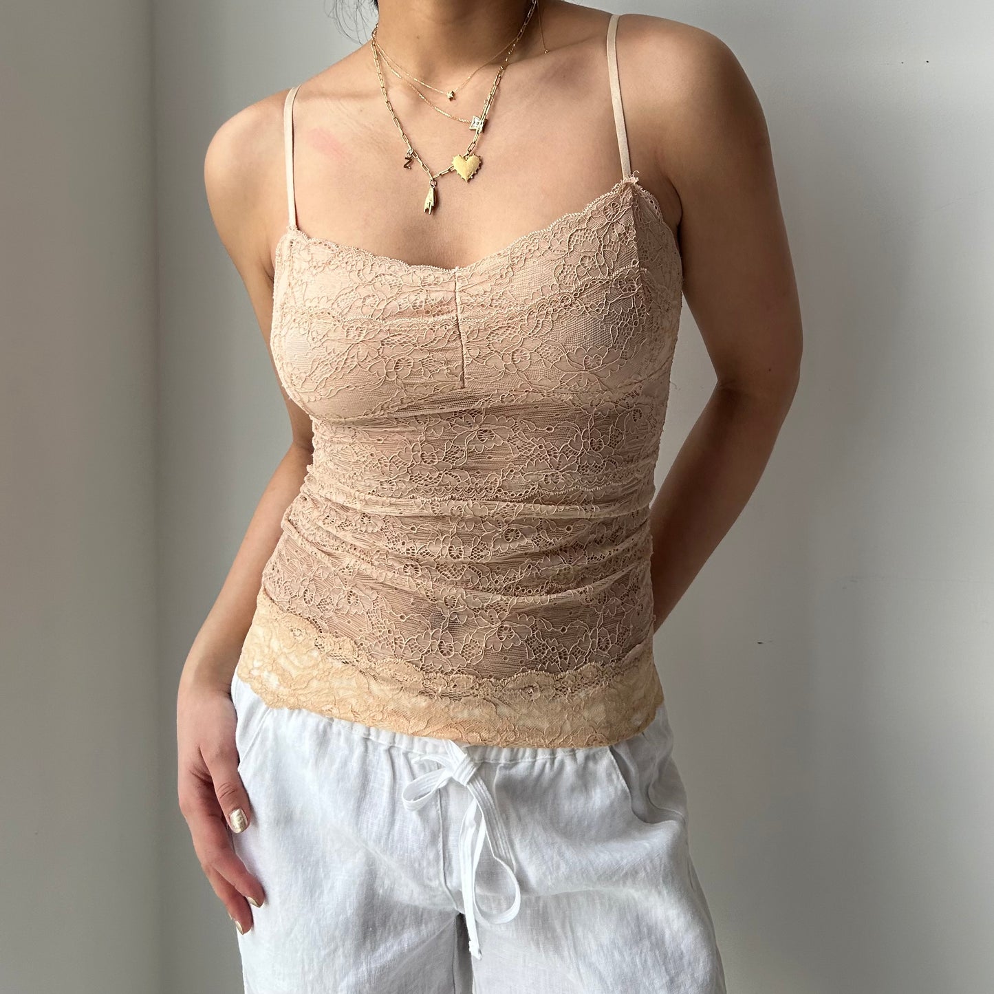 Costa Blanca Nude Lace Cami - X-Small