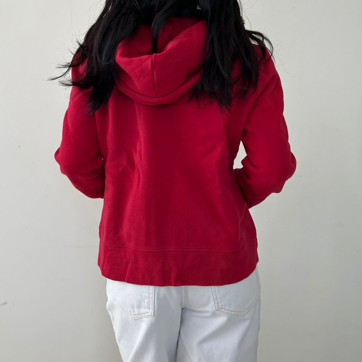 Tommy Hilfiger Red Spell Out Full-Zip Hoodie - Medium