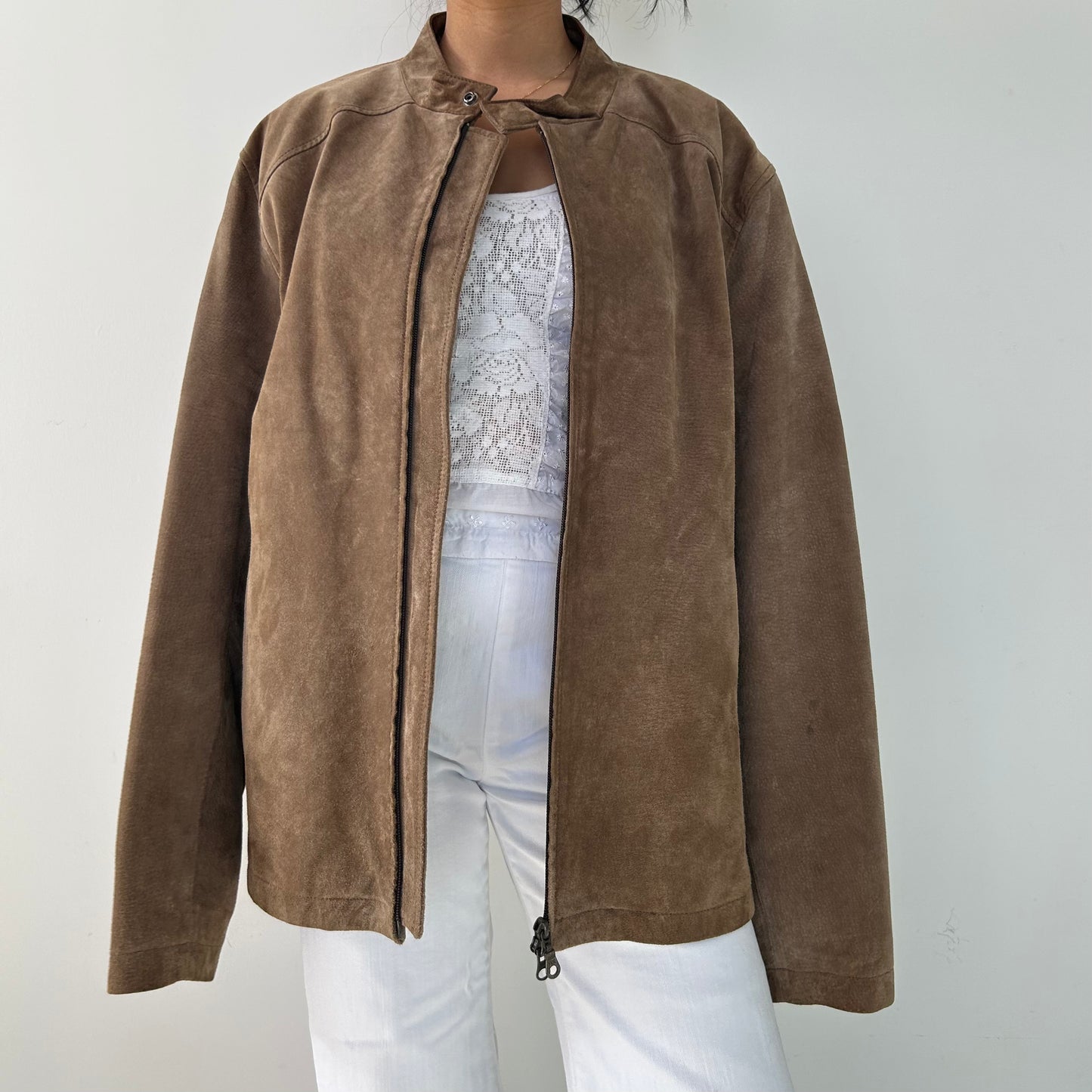 Danier Brown Suede Zip Jacket - X-Large