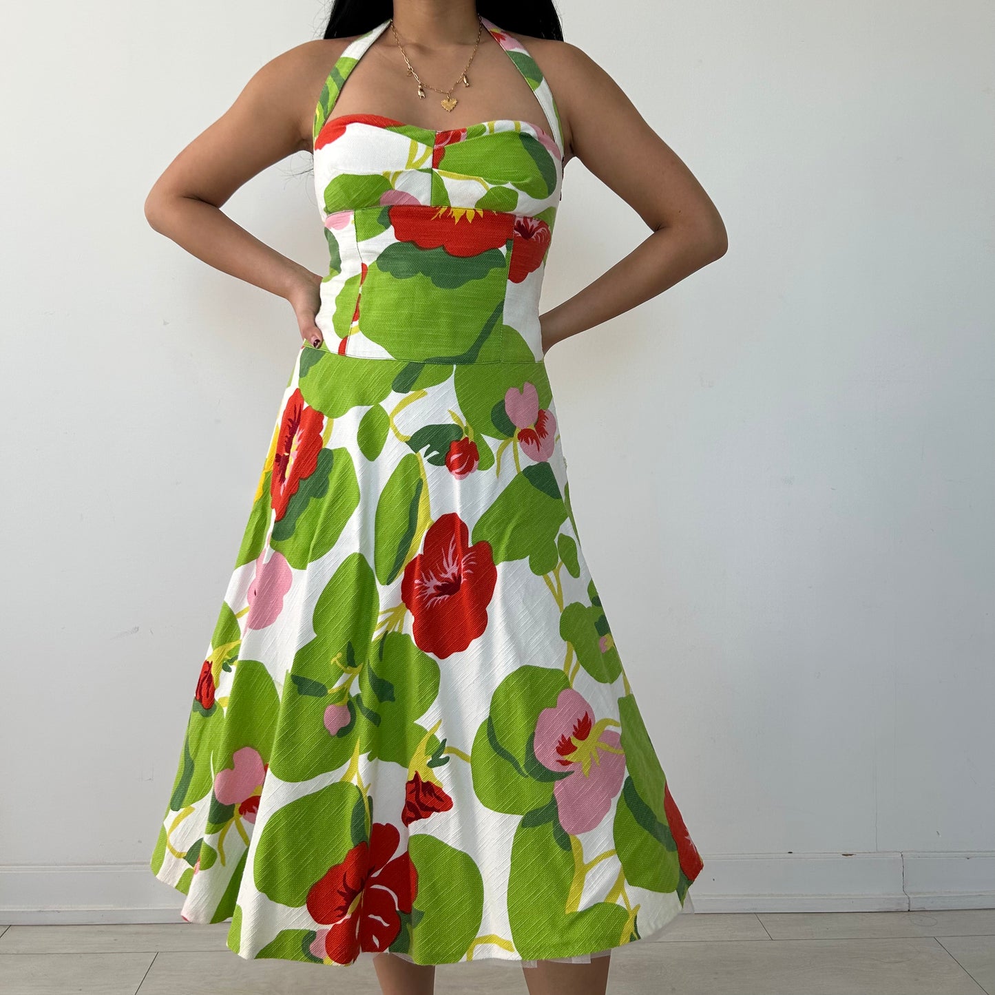 Miss Sixty Luxury Floral Halter Dress - X-Small