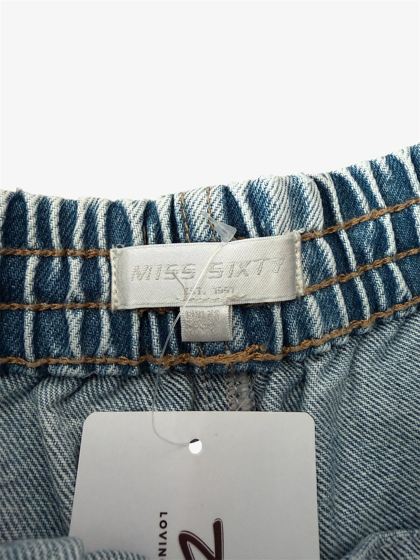 Miss Sixty Blue and White Logo Print Jogger Jeans - X-Small