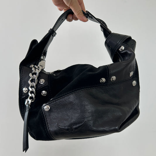 Zadig & Voltaire Black Le Cecilia Patchwork Shoulder Bag