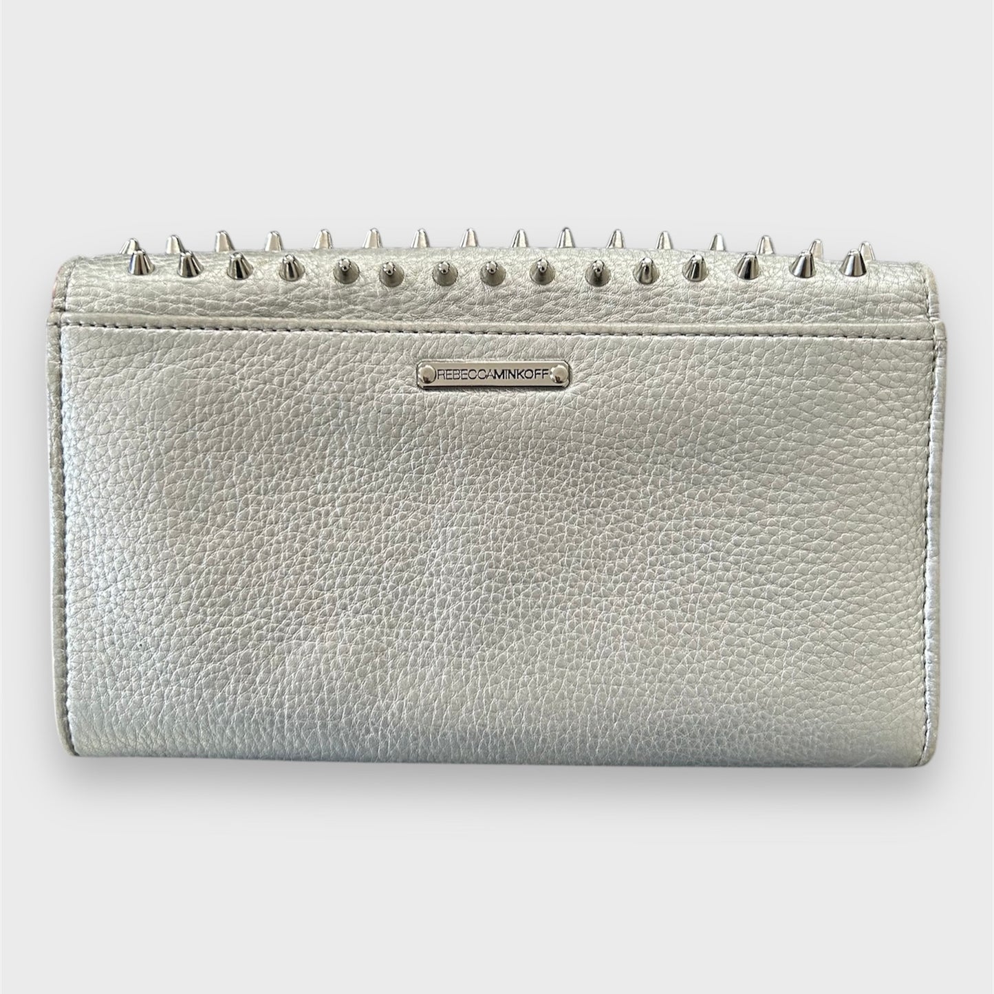 Rebecca Minkoff Silver Studded Envelope Long Wallet with Flap