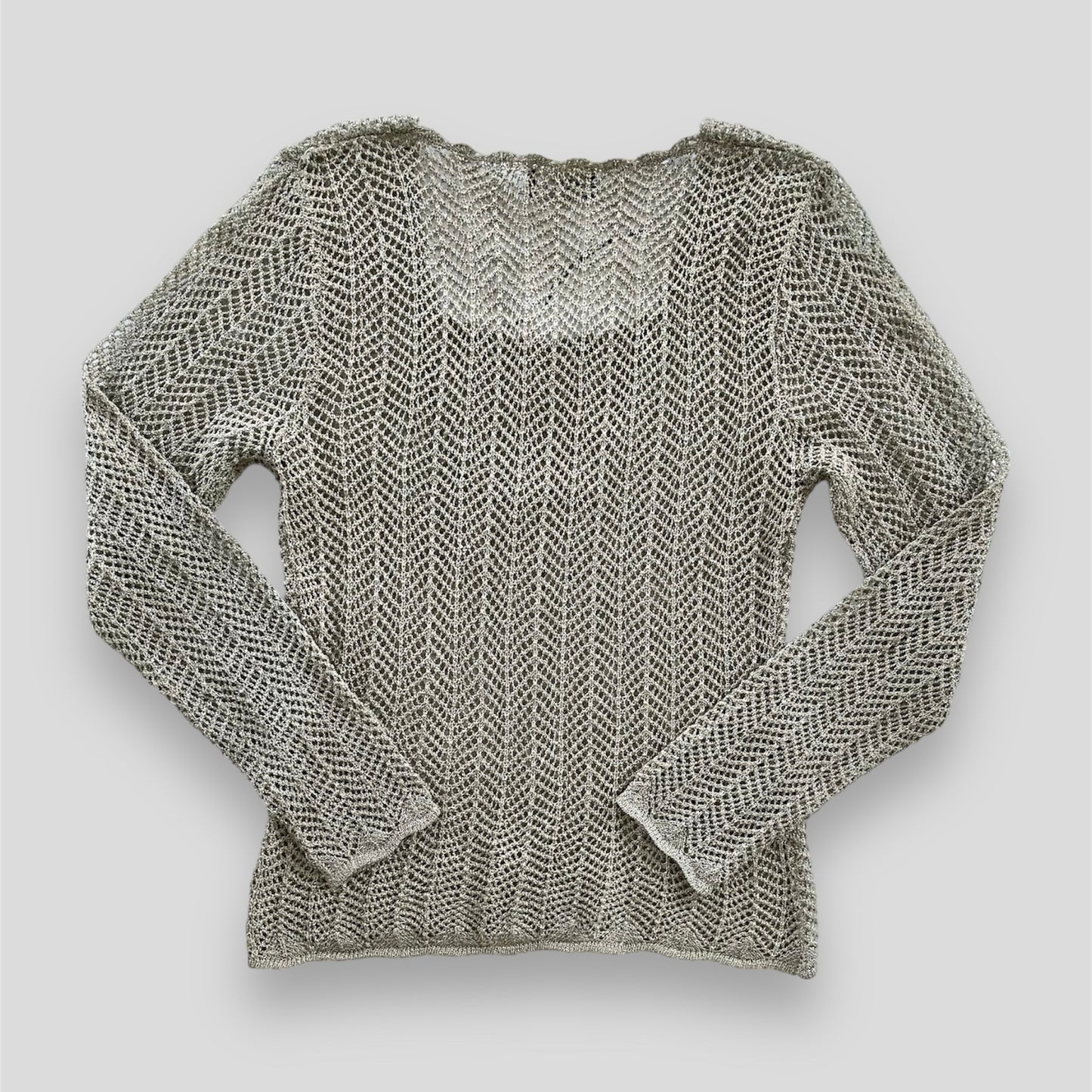 Bella Gold Long Sleeve Knitted Top - Medium
