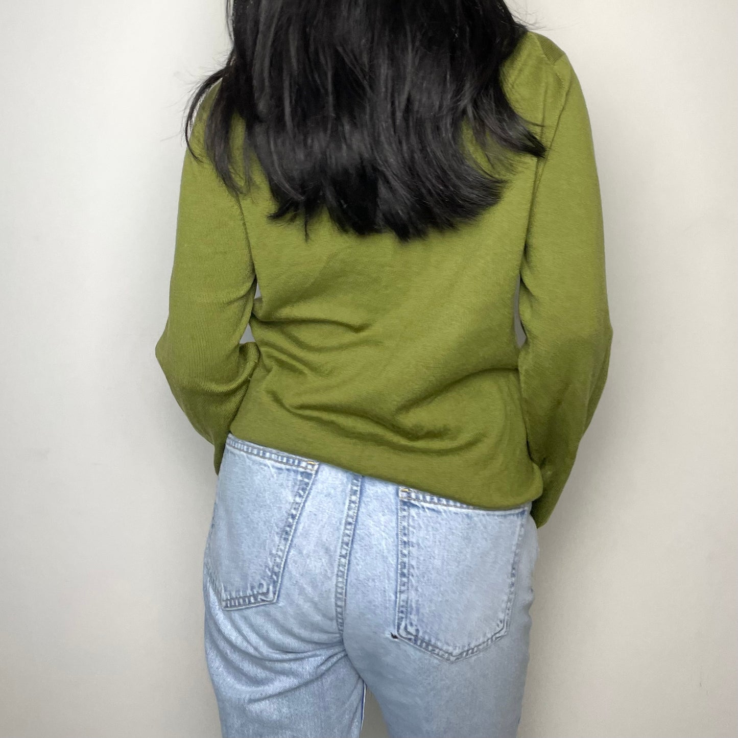 Lafayette 148 New York Green Wool Turtleneck Sweater - Large