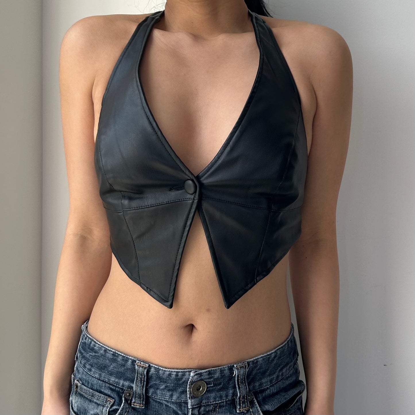 AFRM x Revolve Black Faux Leather Vest - X-Small