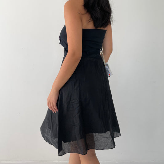 BNWT Manila Grace Black Strapless Dress - Medium