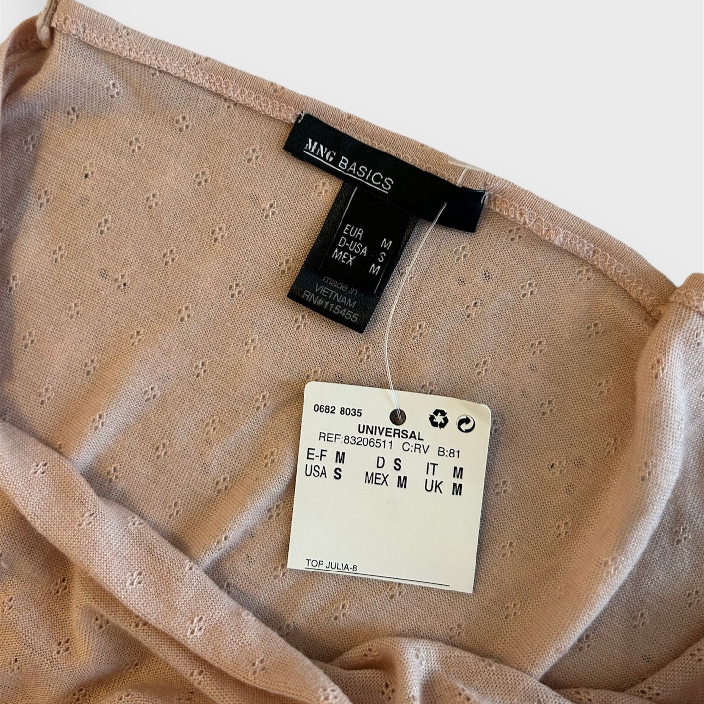 Old Label Mango Pink Pointelle Cami Top - Small