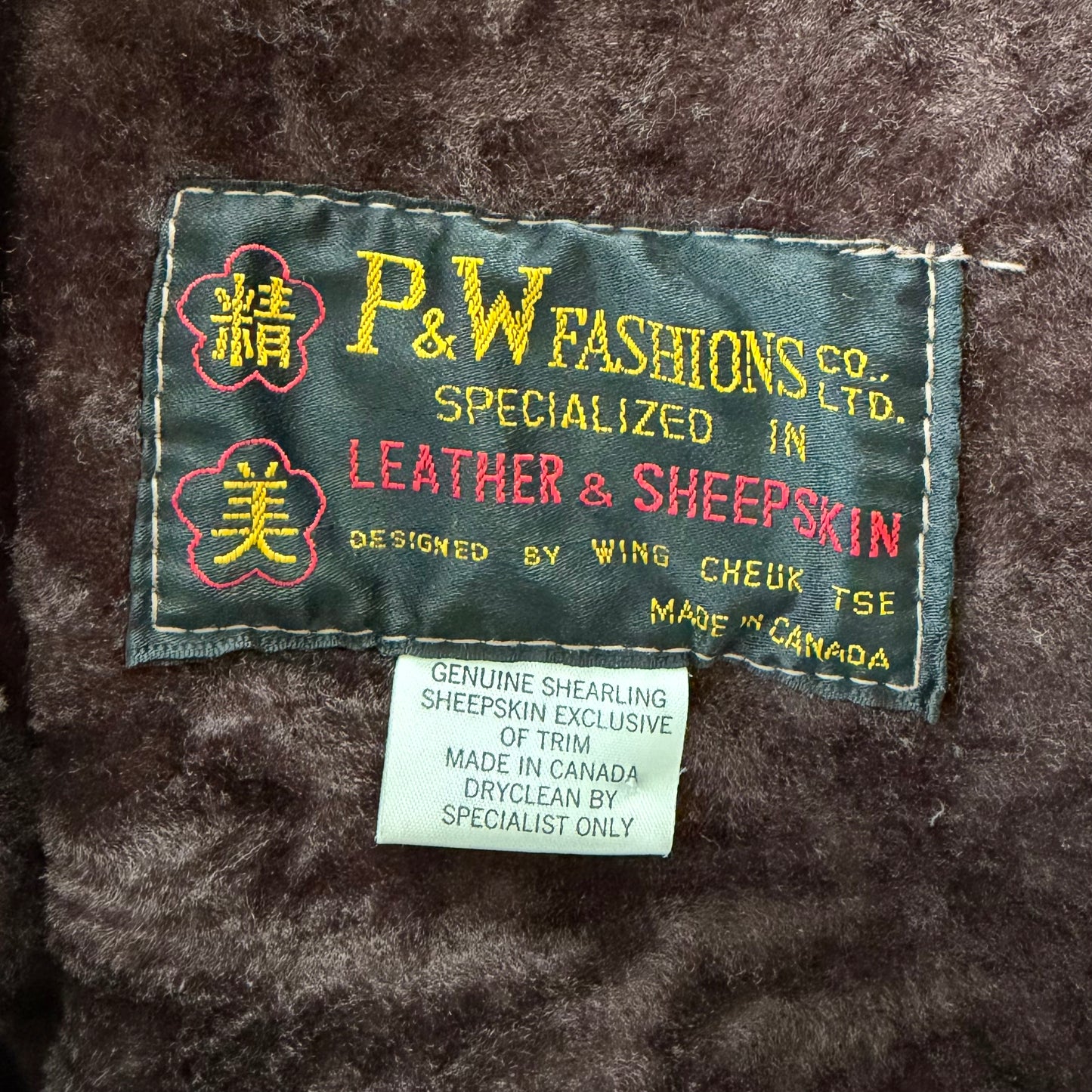 Vintage Made in Canada Brown Suede Leather Shearling Trim Coat - Small