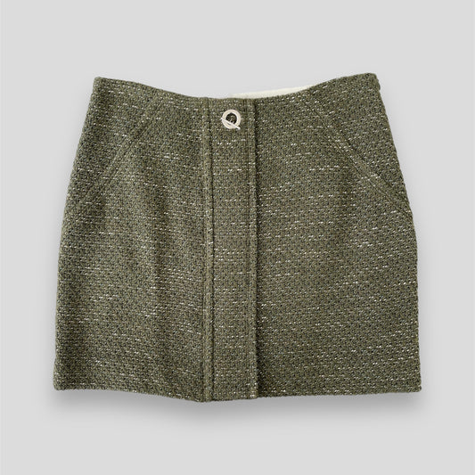 Sandro Forest Green Tweed Mini Skirt - W29/Medium