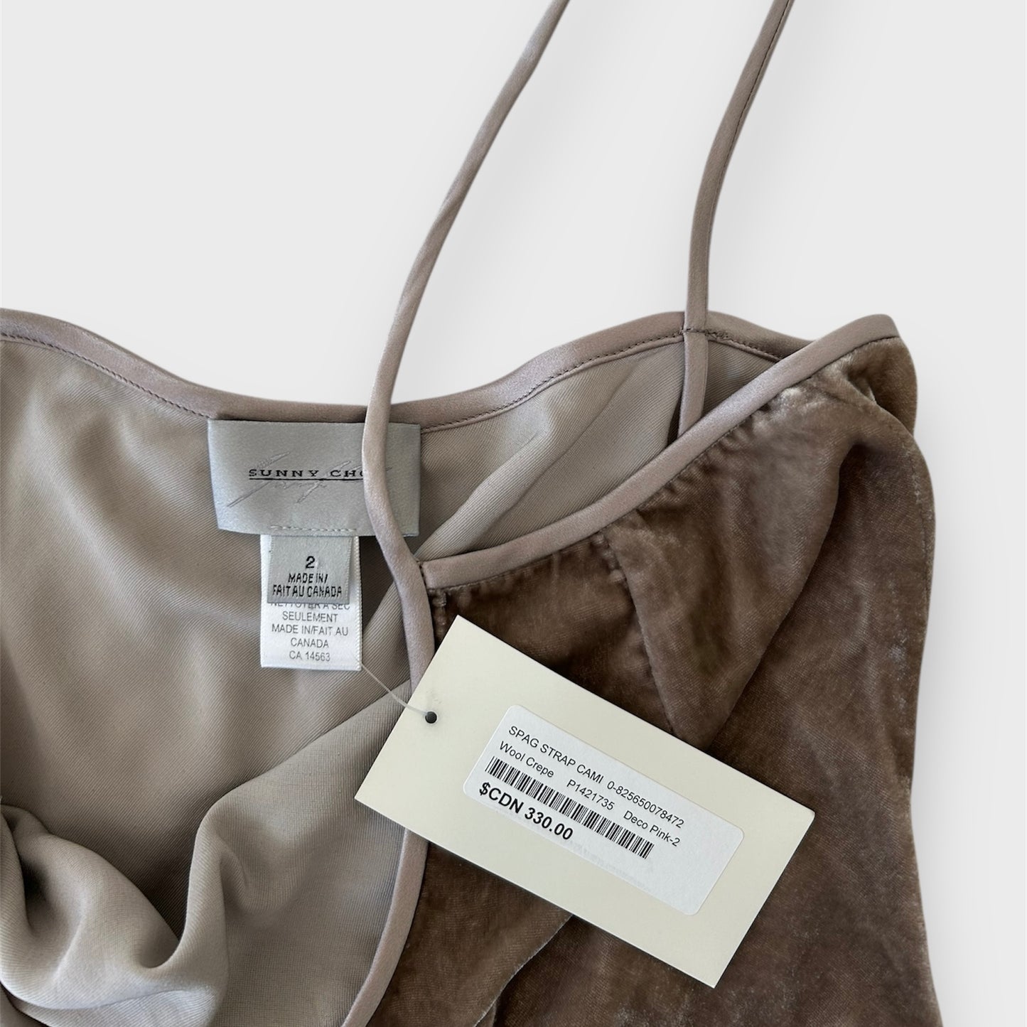 Sunny Choi Taupe Silk Blend Velvet Camisole - X-Small