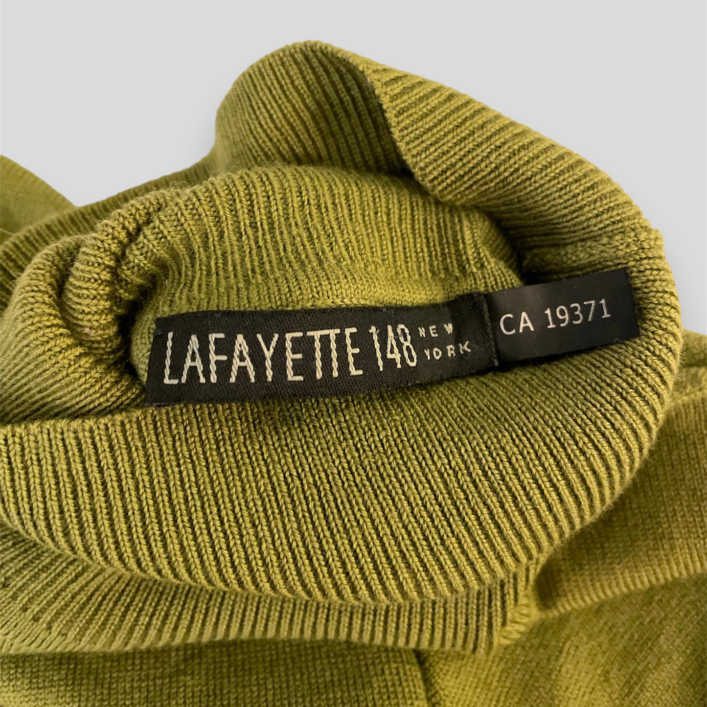 Lafayette 148 New York Green Wool Turtleneck Sweater - Large