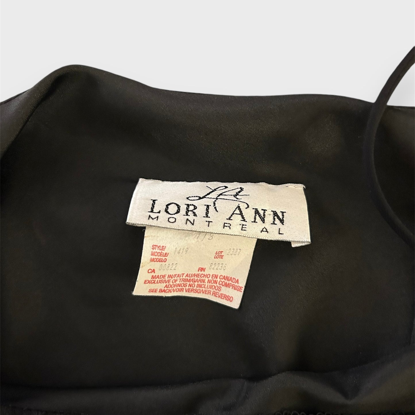 Lori Ann Montreal Black Cowl Neck Cami Top - Small