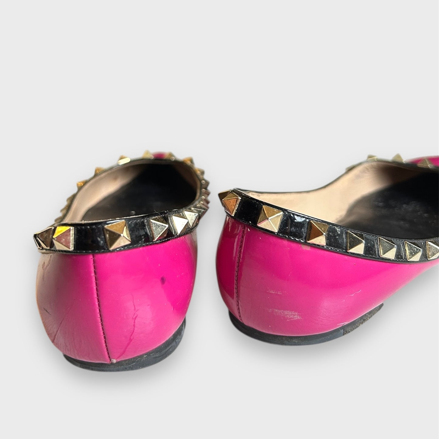 Valentino Garavani Rockstud Patent Leather Ballet Flats - EU 36.5