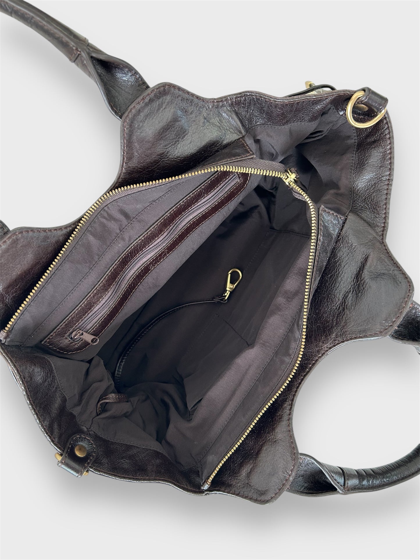 ECCO Brown Leather Carryall Bag