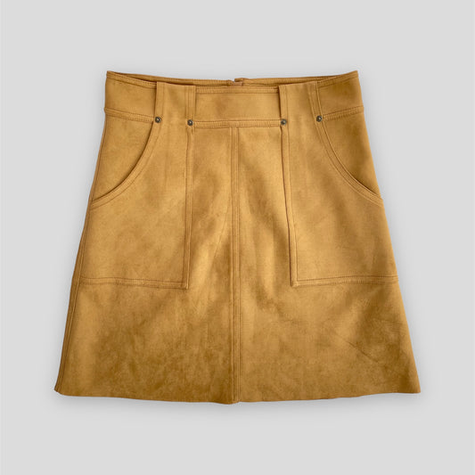 MO & Co. A-Line Faux Suede Skirt - Medium/Large
