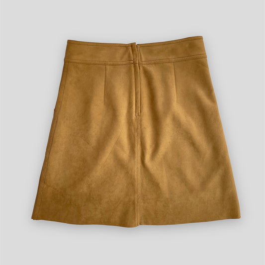 MO & Co. A-Line Faux Suede Skirt - Medium/Large