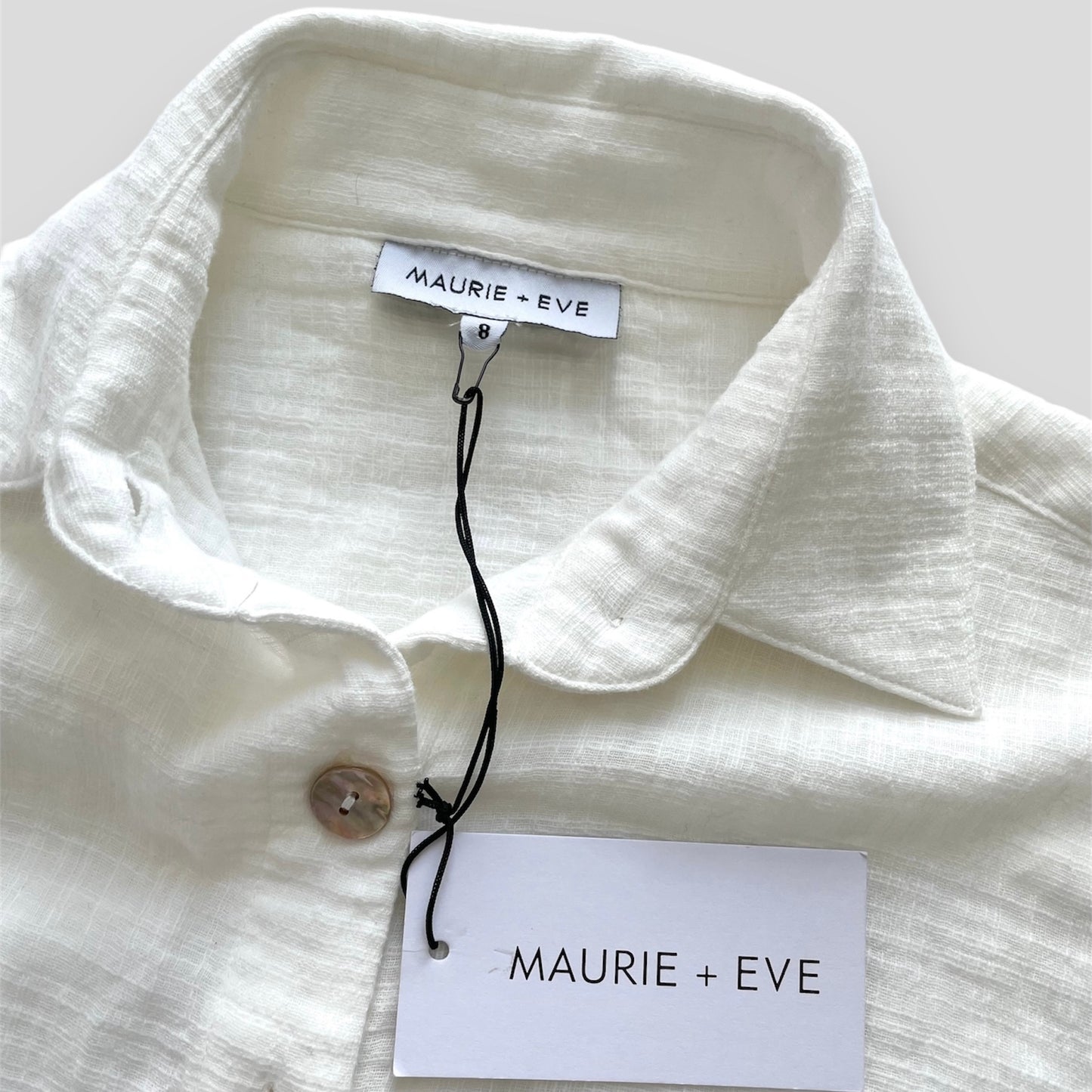 BNWT Maurie and Eve White Linen Long Sleeve Romper - AU 8/Medium