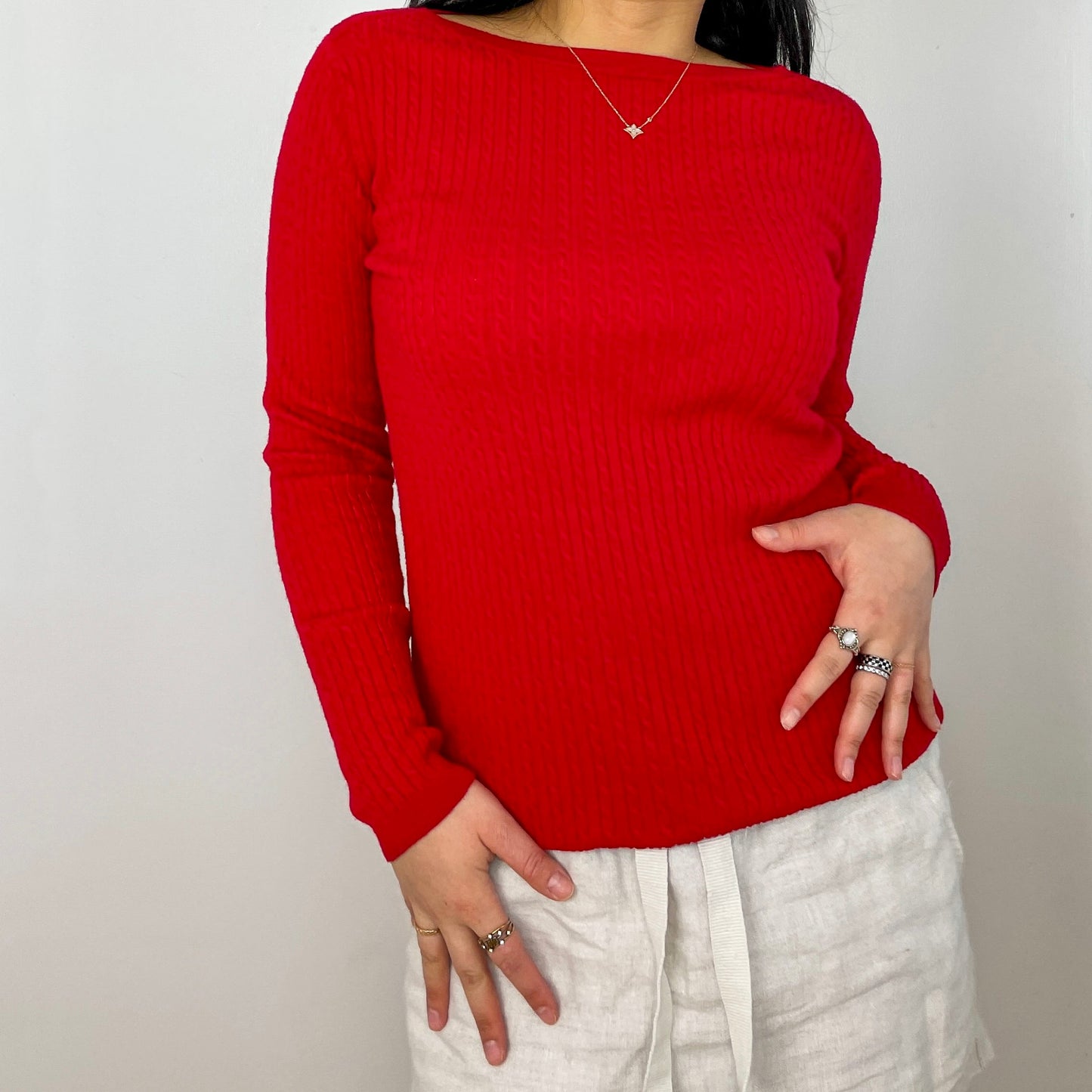 Red Tommy Hilfiger Boat Neck Jumper - Zoehify