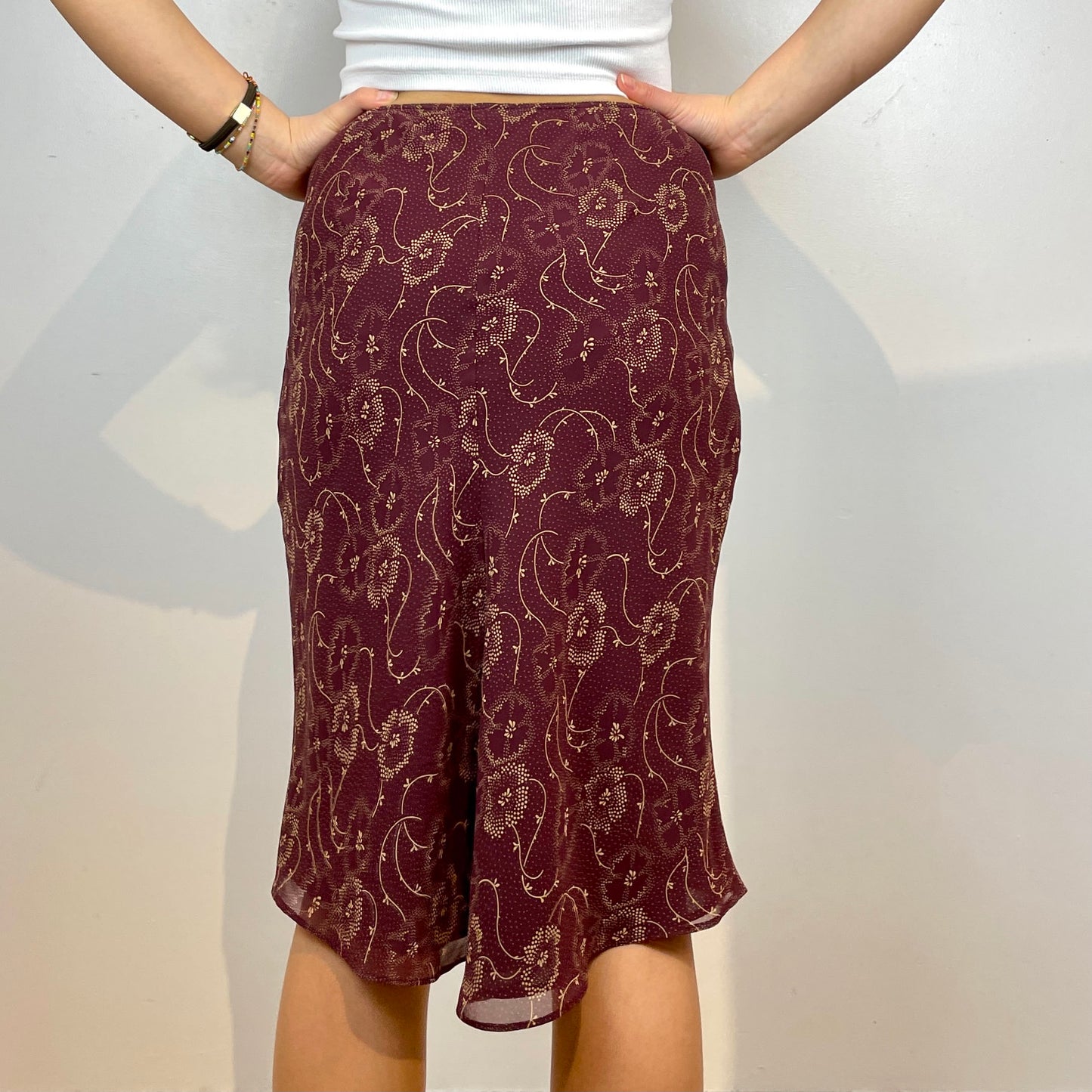 Burgundy Midi Skirt - Zoehify