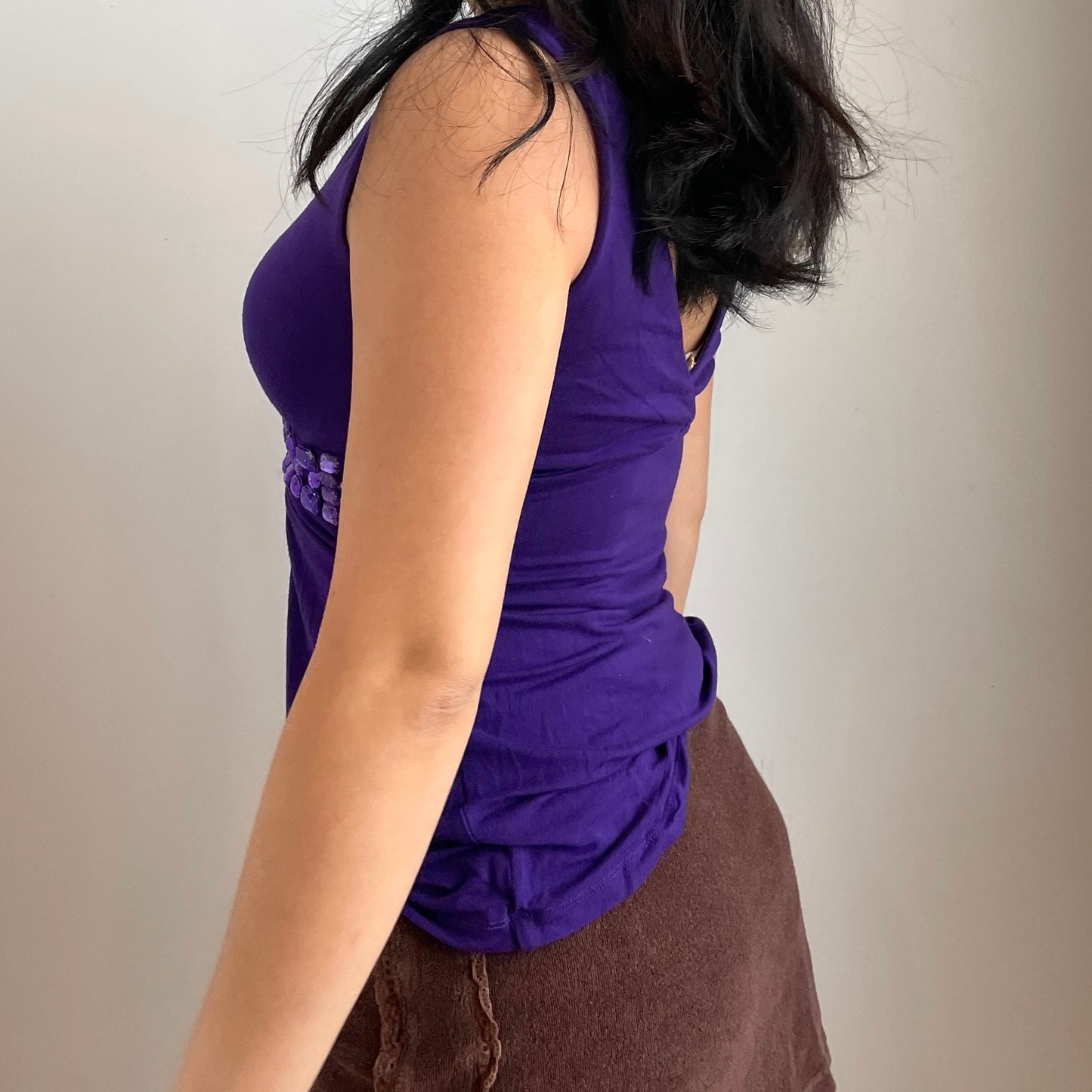 Purple Bejewelled Tank - Zoehify