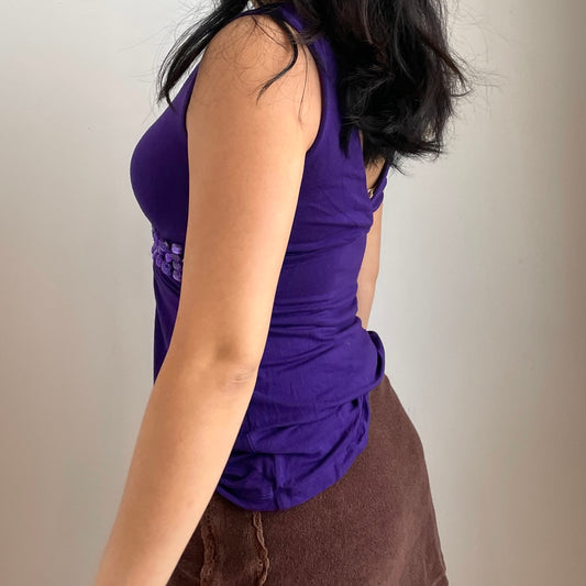 Purple Bejewelled Tank - Zoehify