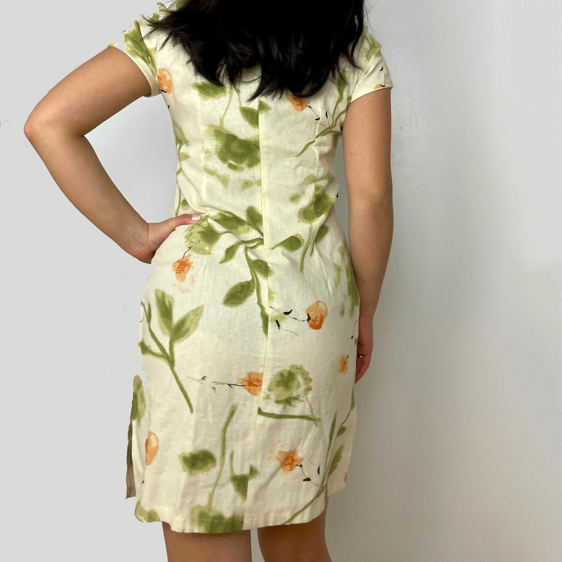 Cream Coloured Mini Qipao Dress - Zoehify