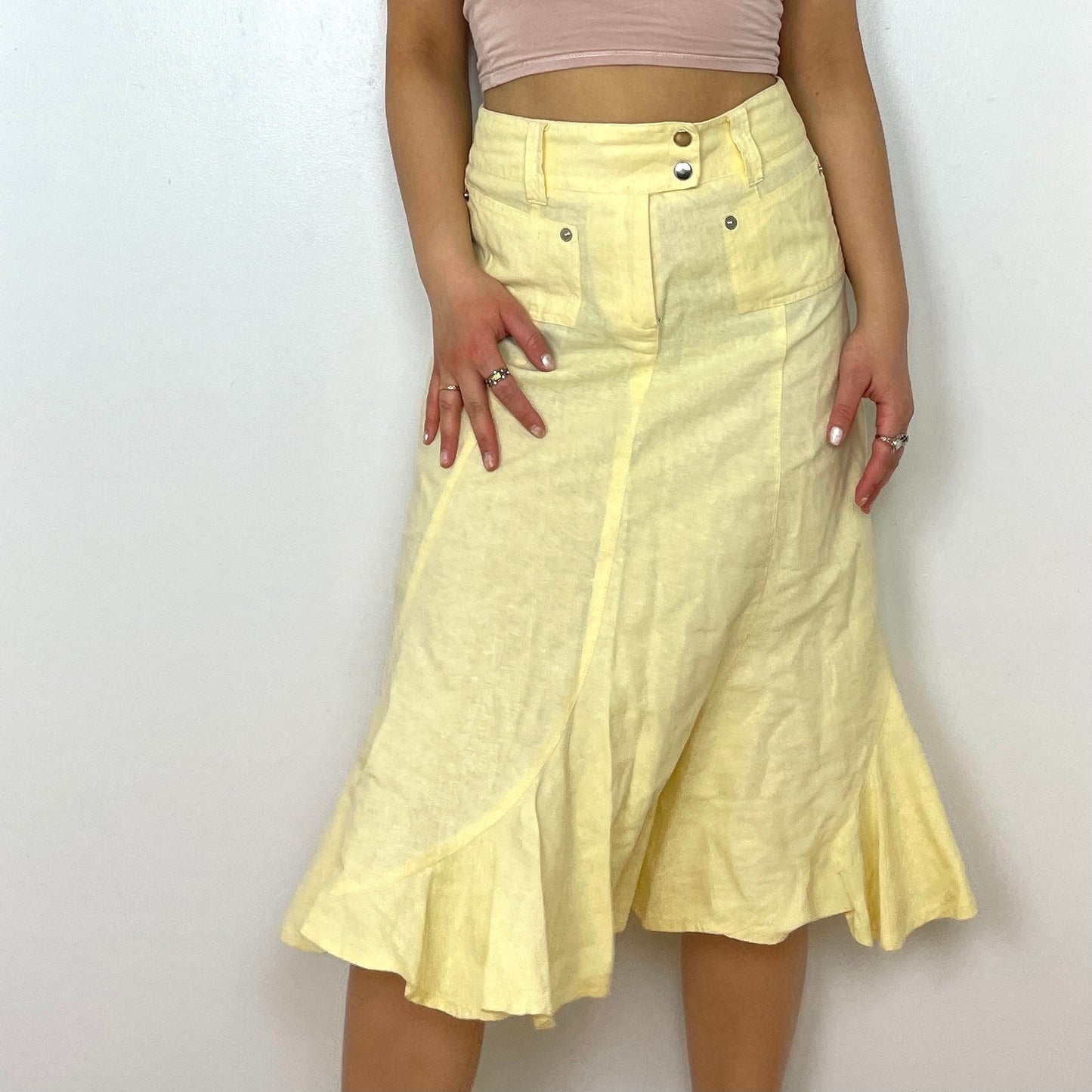 Pastel Yellow Midi Skirt - Zoehify