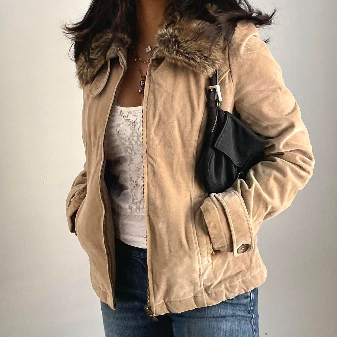 Faux Fur Collared Jacket - Zoehify