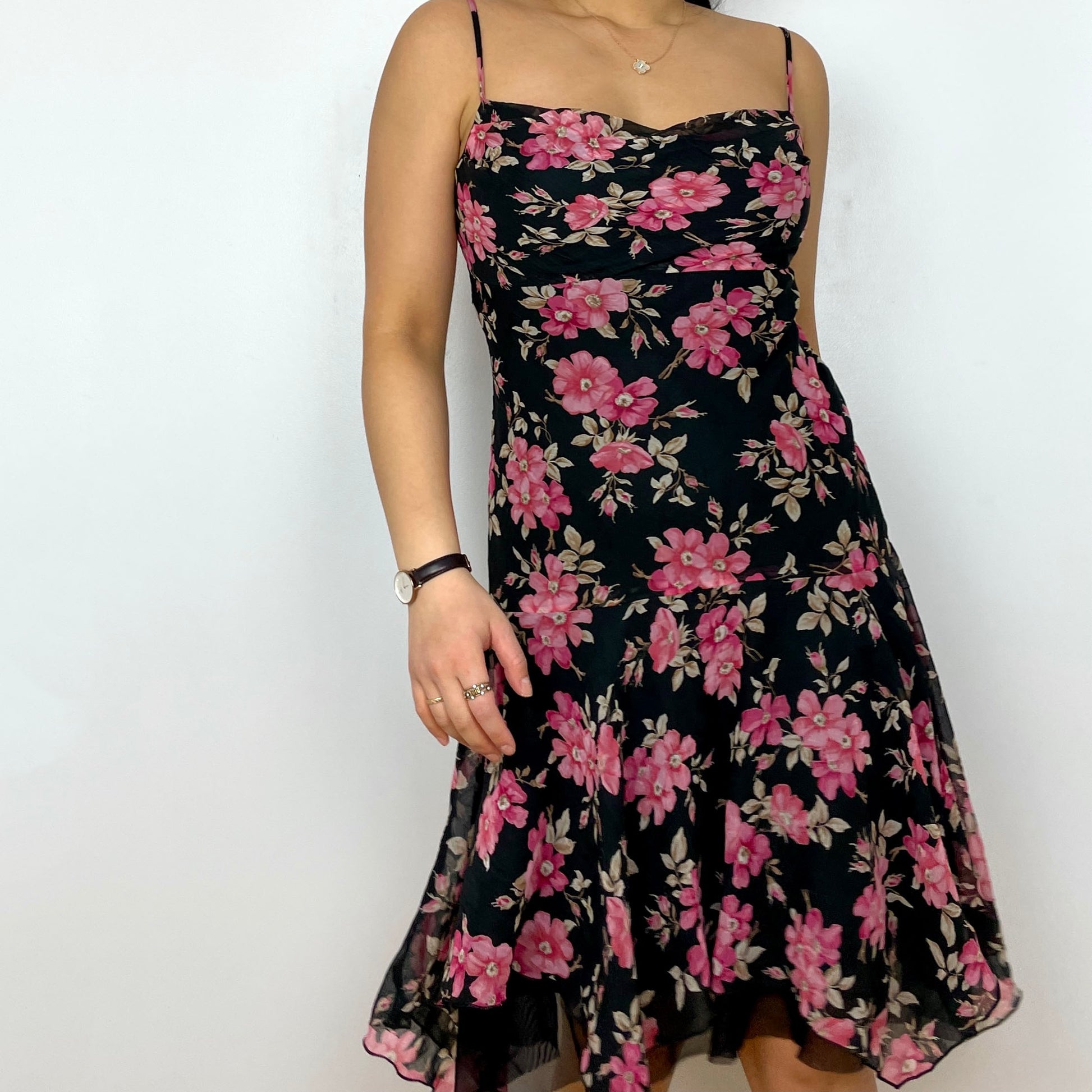 Black Midi Floral Dress - Zoehify
