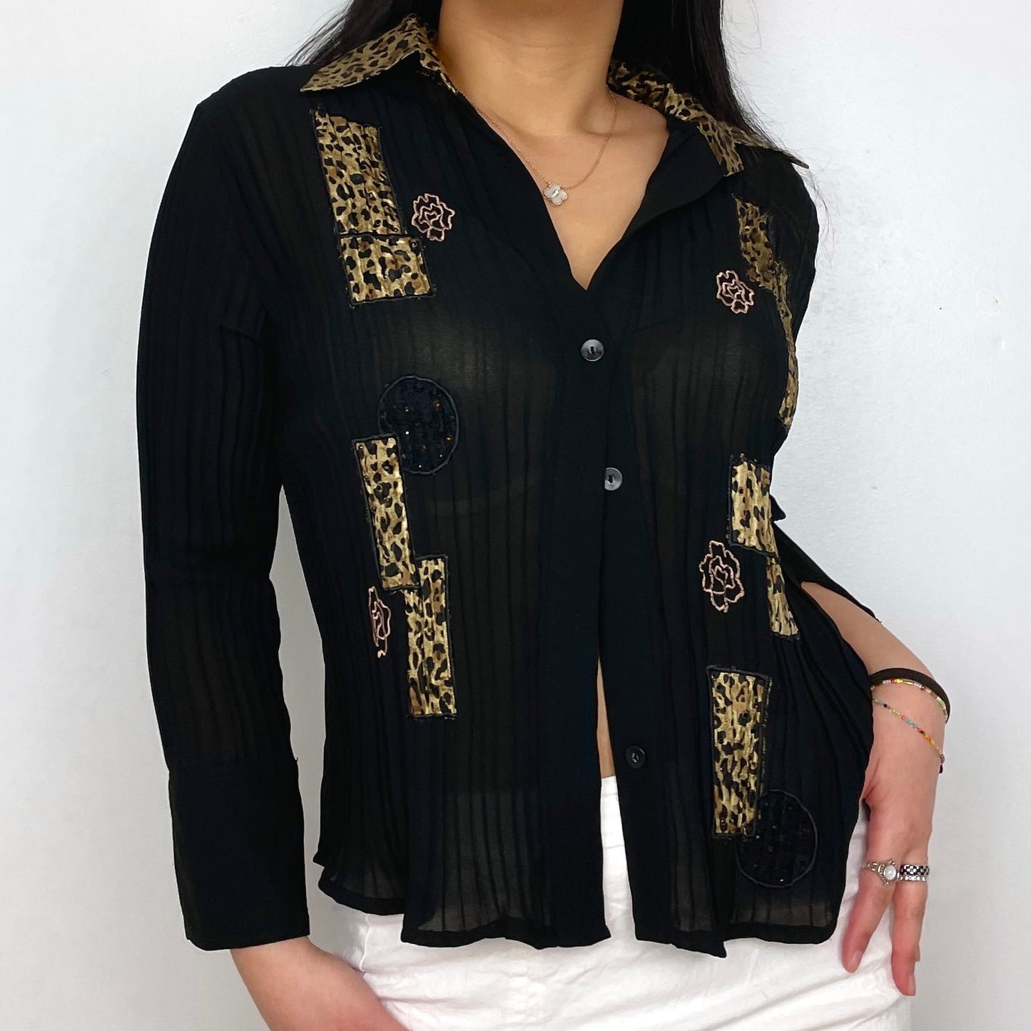 Black Leopard Print Button Up - Zoehify