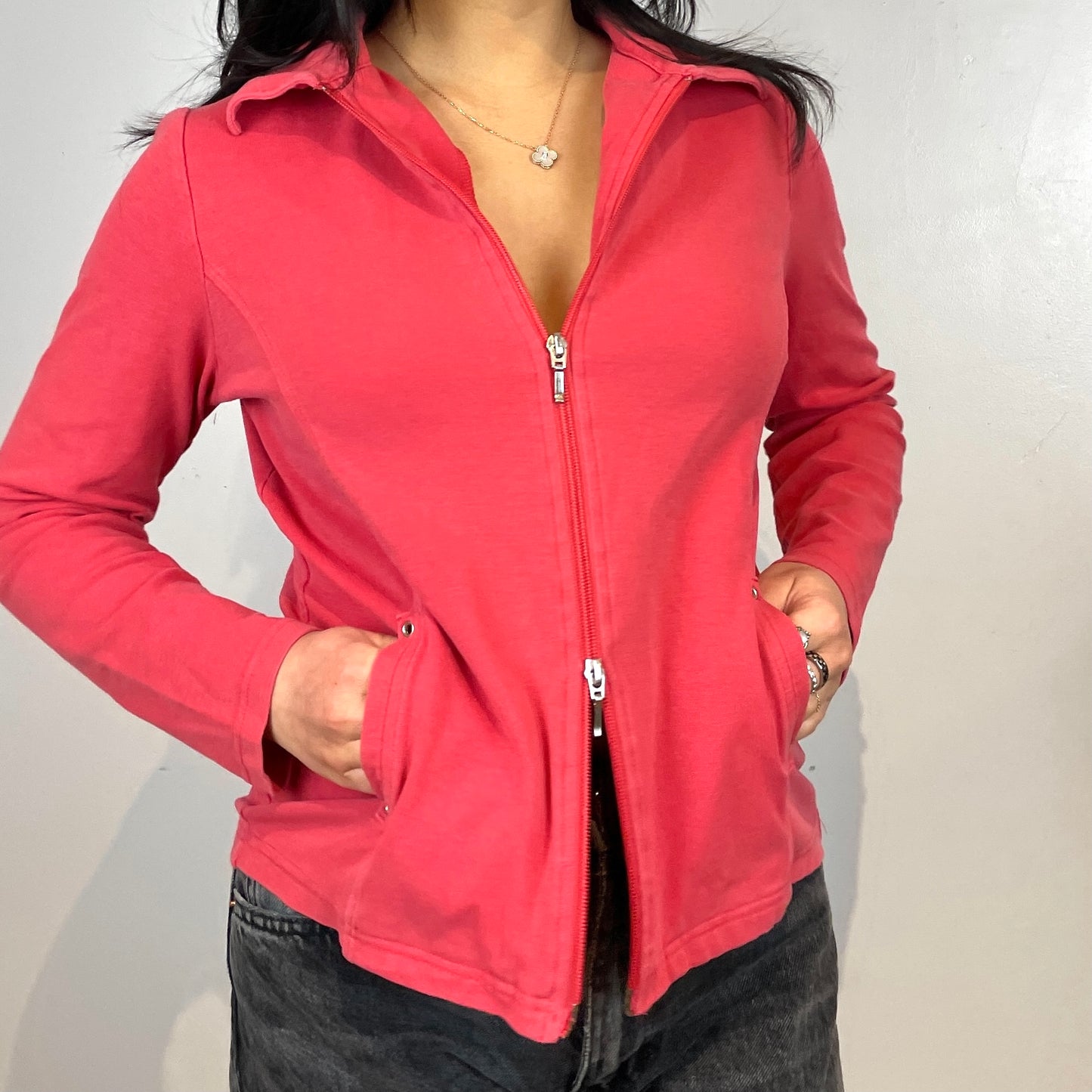 Red Double Zip Hoodie - Zoehify