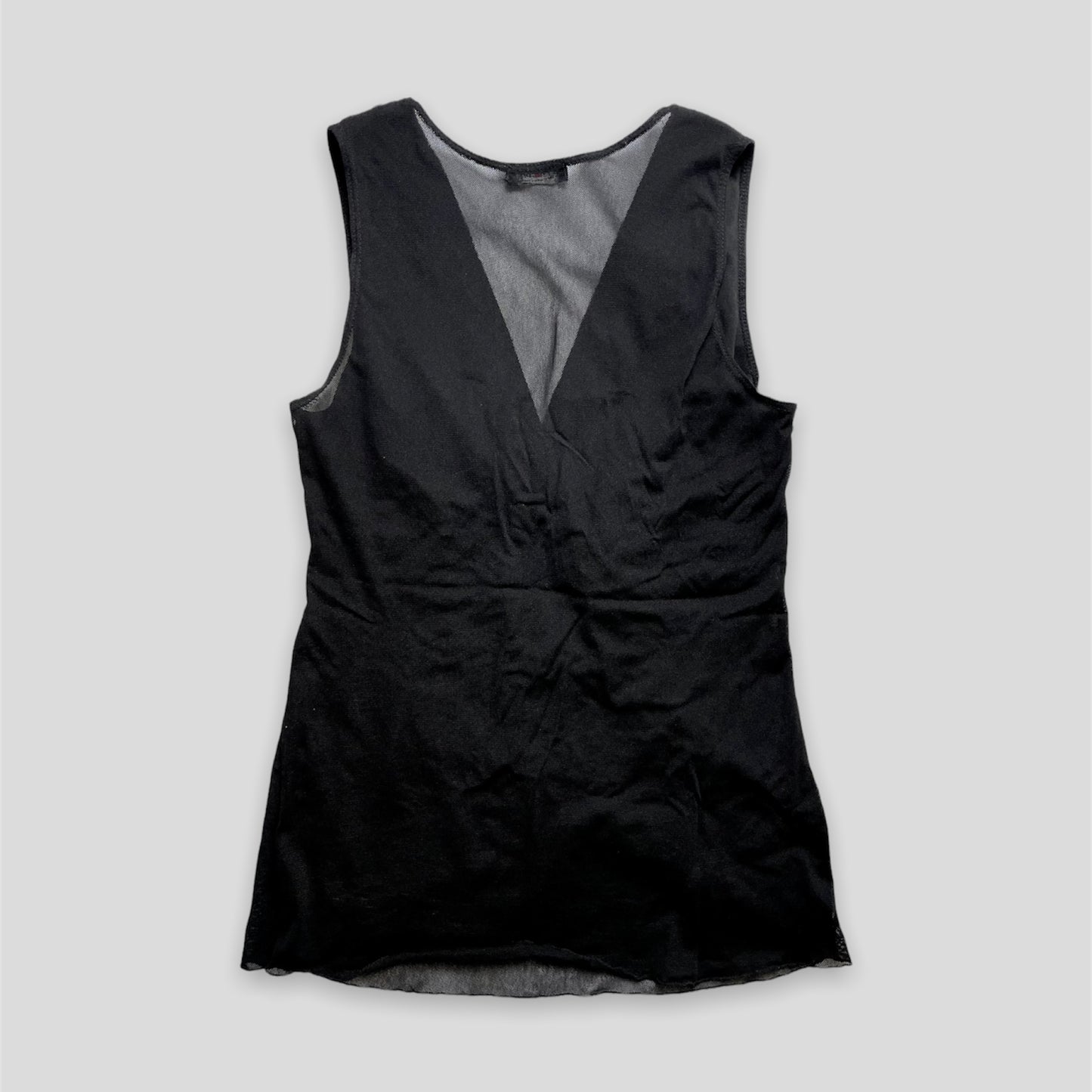 Y2K Black Beaded Mesh Top - Zoehify