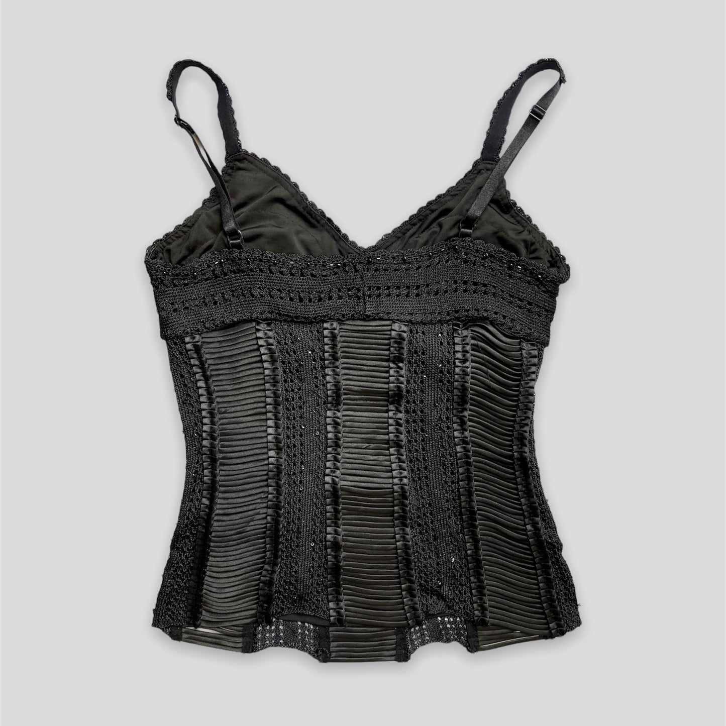 Black Beaded Crochet Top - Zoehify
