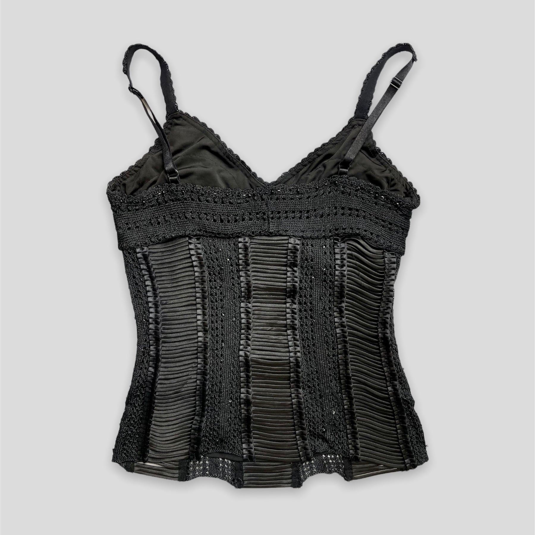 Black Beaded Crochet Top - Zoehify