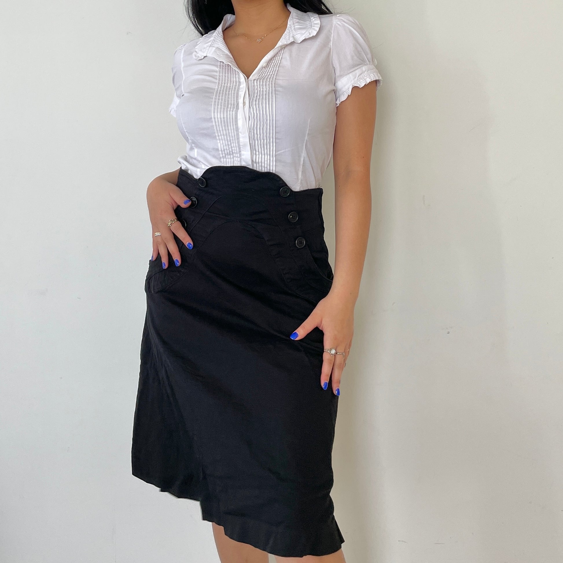 Black Tsumori Chisato Midi Skirt - Zoehify