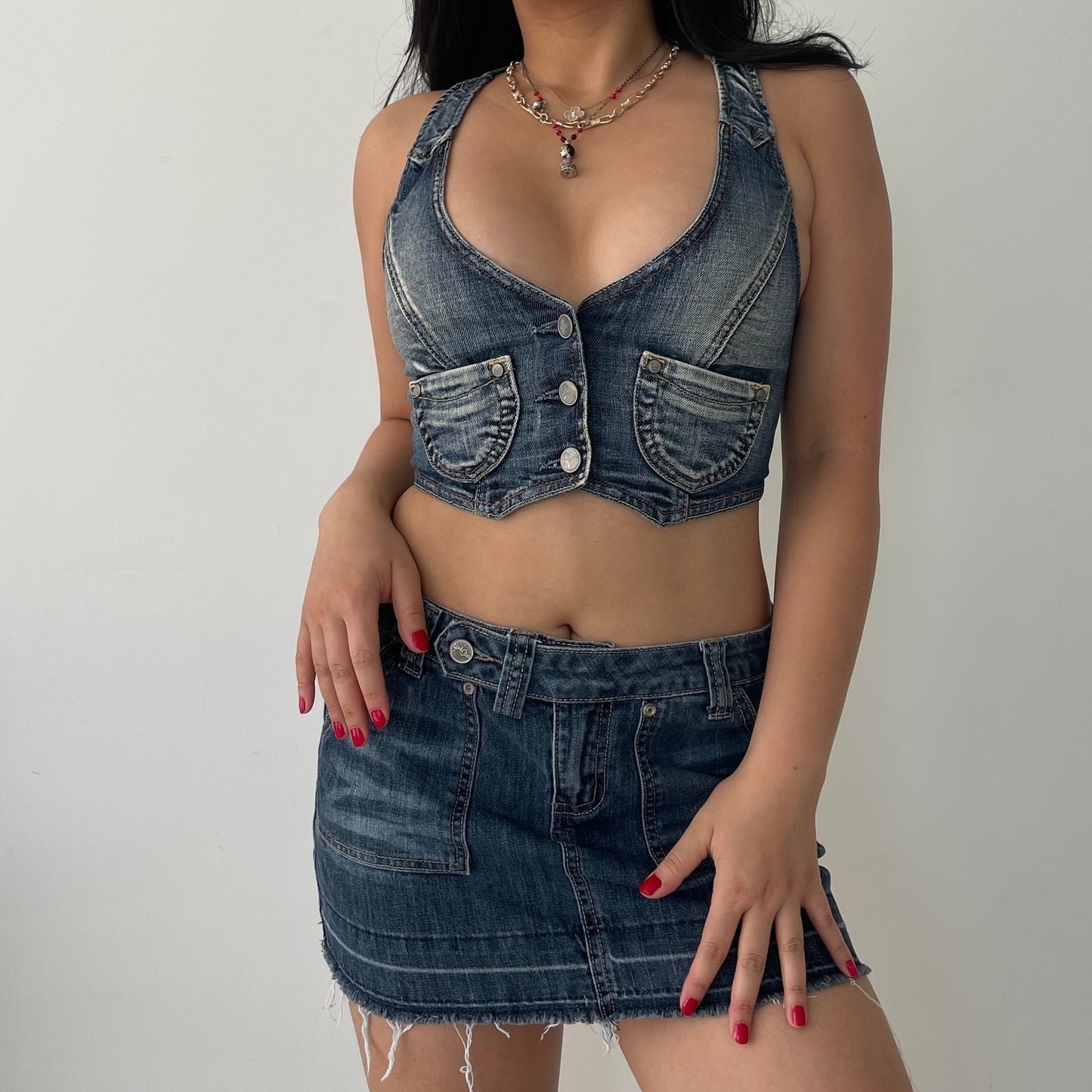 Guess Double Pocket Denim Vest - Zoehify