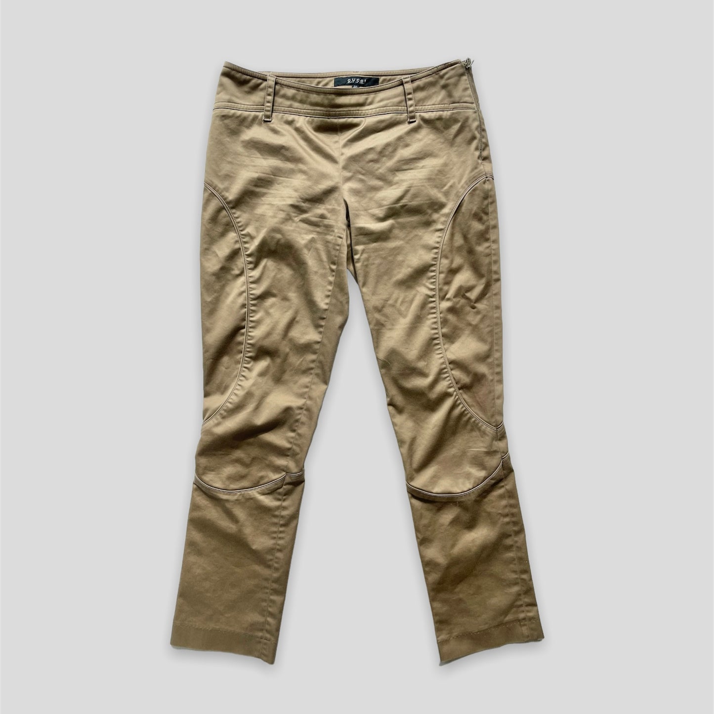 2003 Gucci by Tom Ford Khaki Sateen Straight Leg Riding Pants - Small