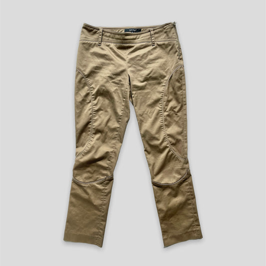 2003 Gucci by Tom Ford Khaki Sateen Straight Leg Riding Pants - Small