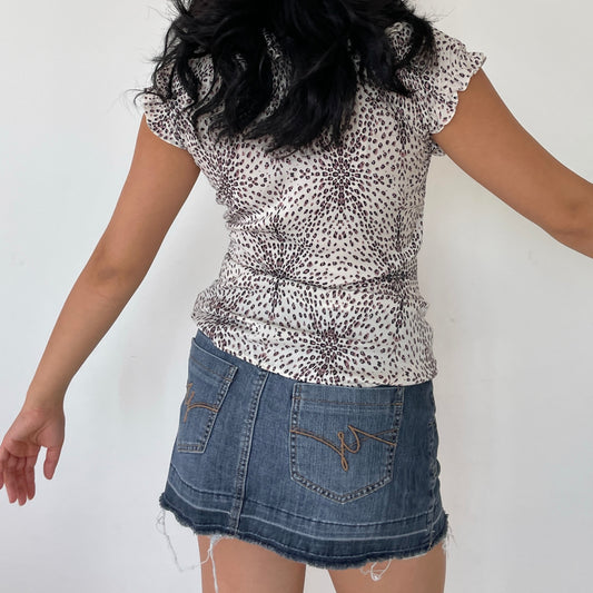 Miss Sixty Pink & White Leopard Print Ruffle Collared Blouse - Zoehify