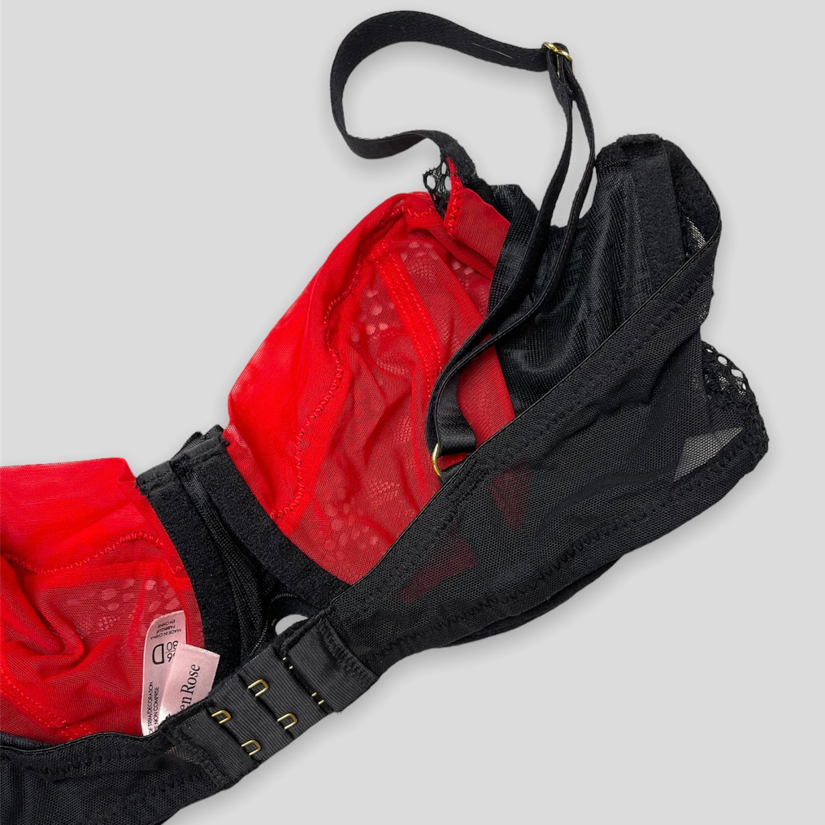 Black and Red Balconette Bra - Zoehify