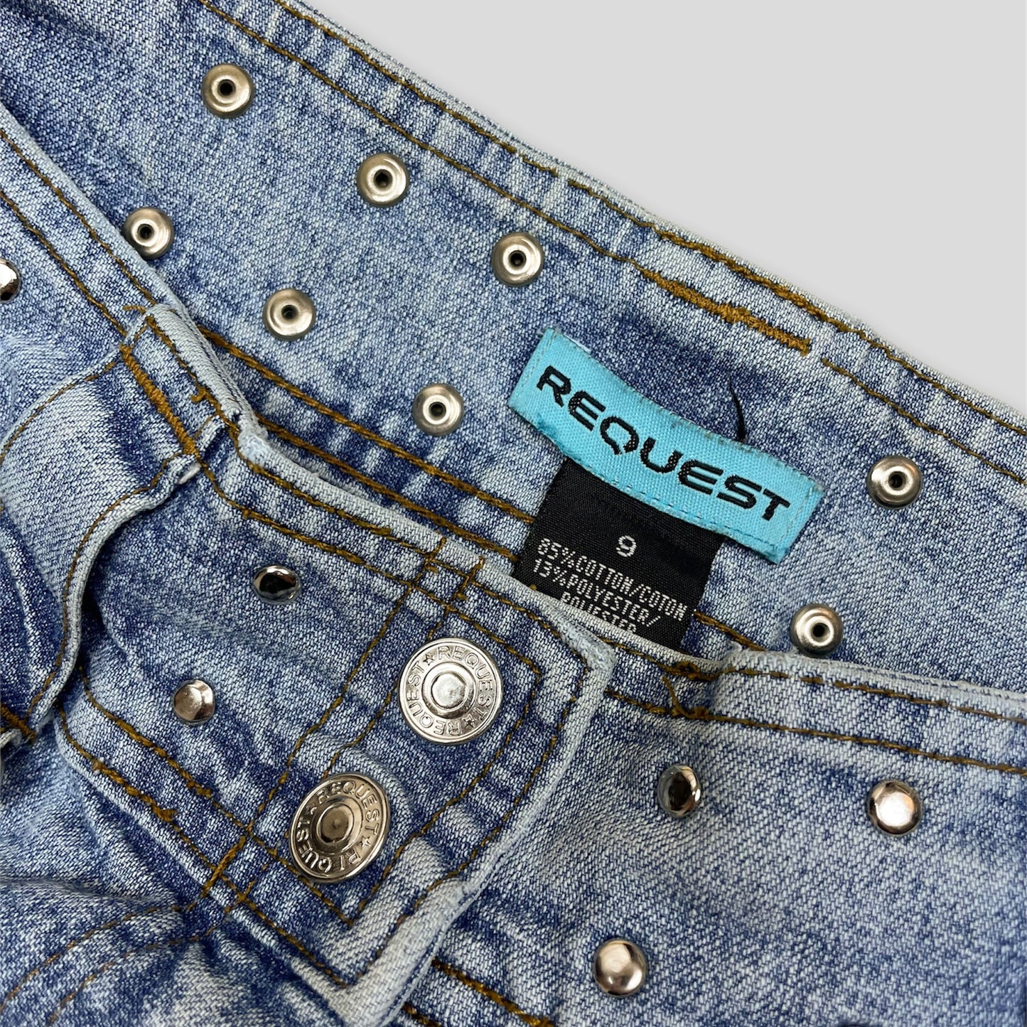 Studded Denim Mini Skirt - Zoehify