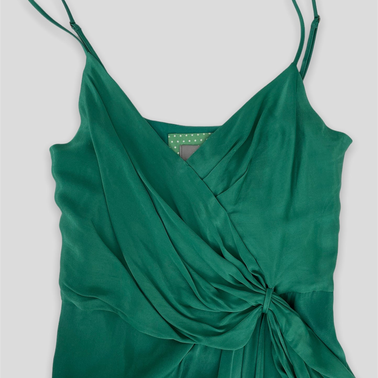 BNWT Anthropologie Green Satin Midi Dress - Zoehify