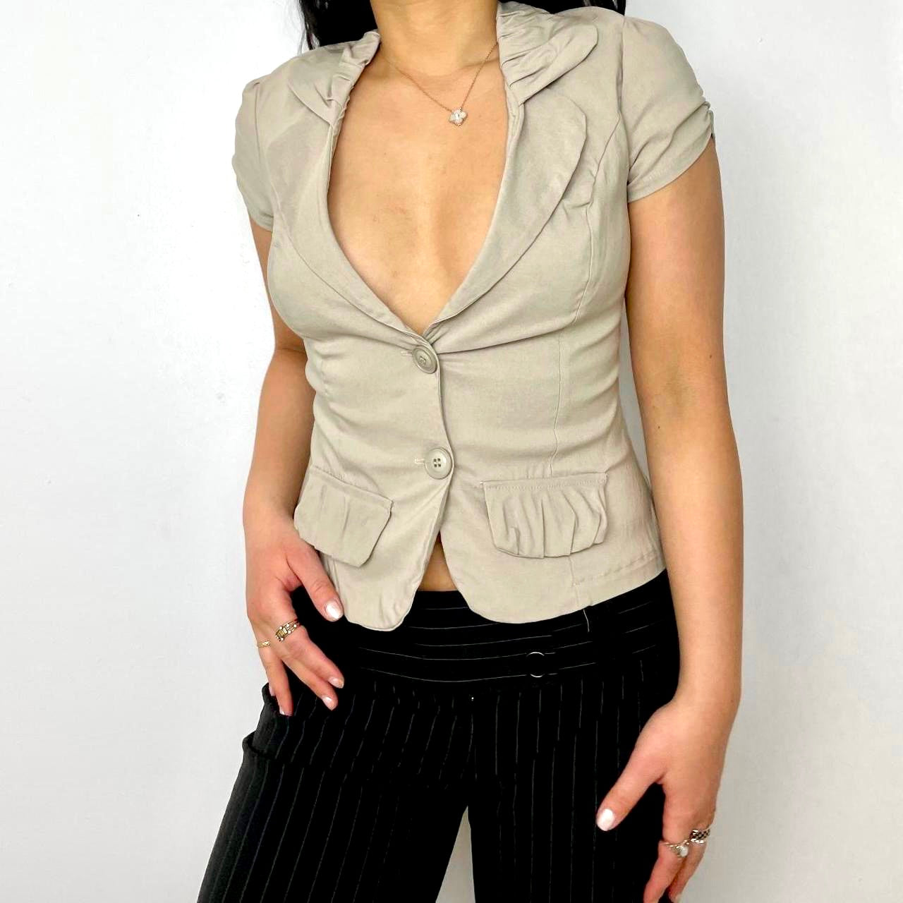 Beige Short Sleeved Top - Zoehify