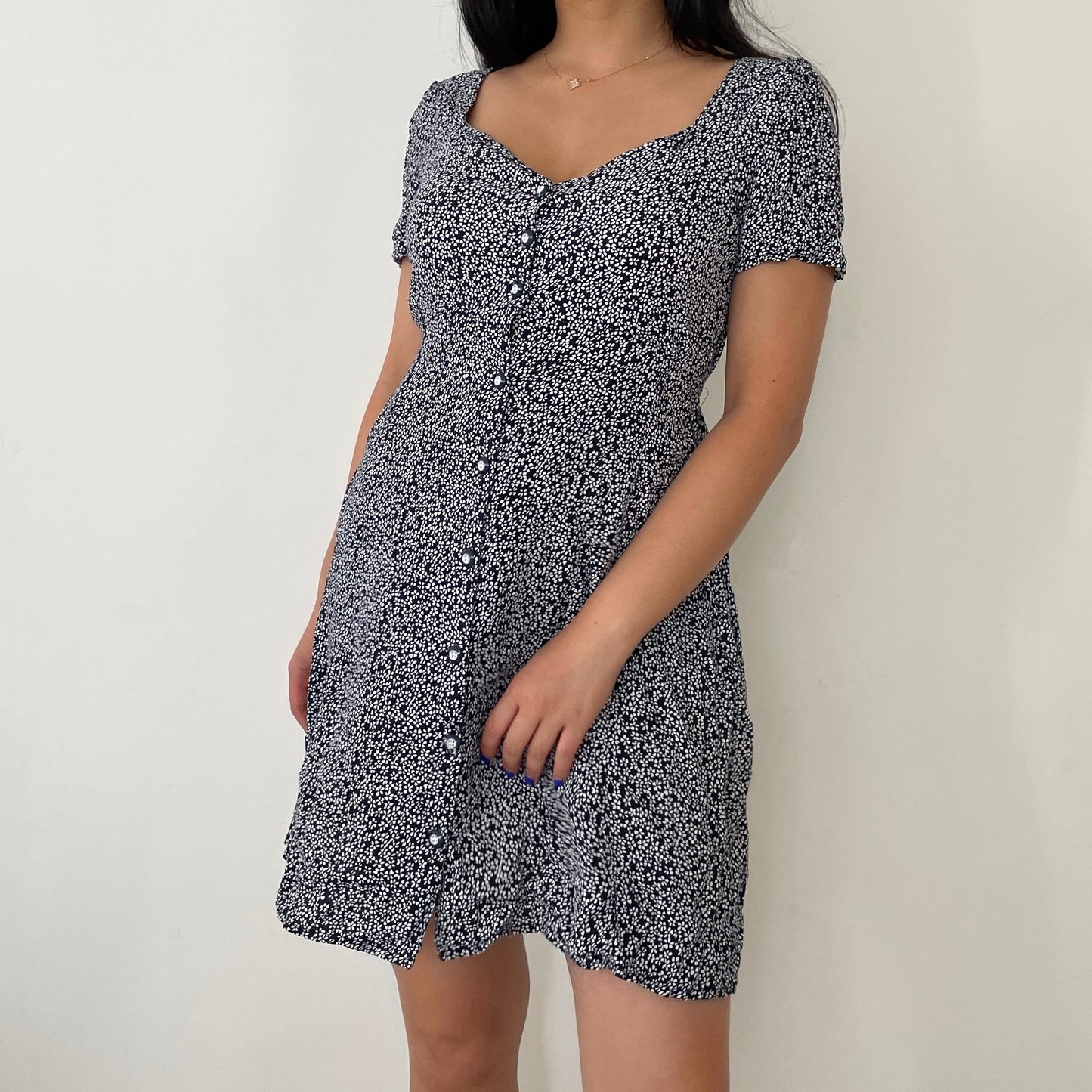 Navy Mango Floral Sundress - Zoehify
