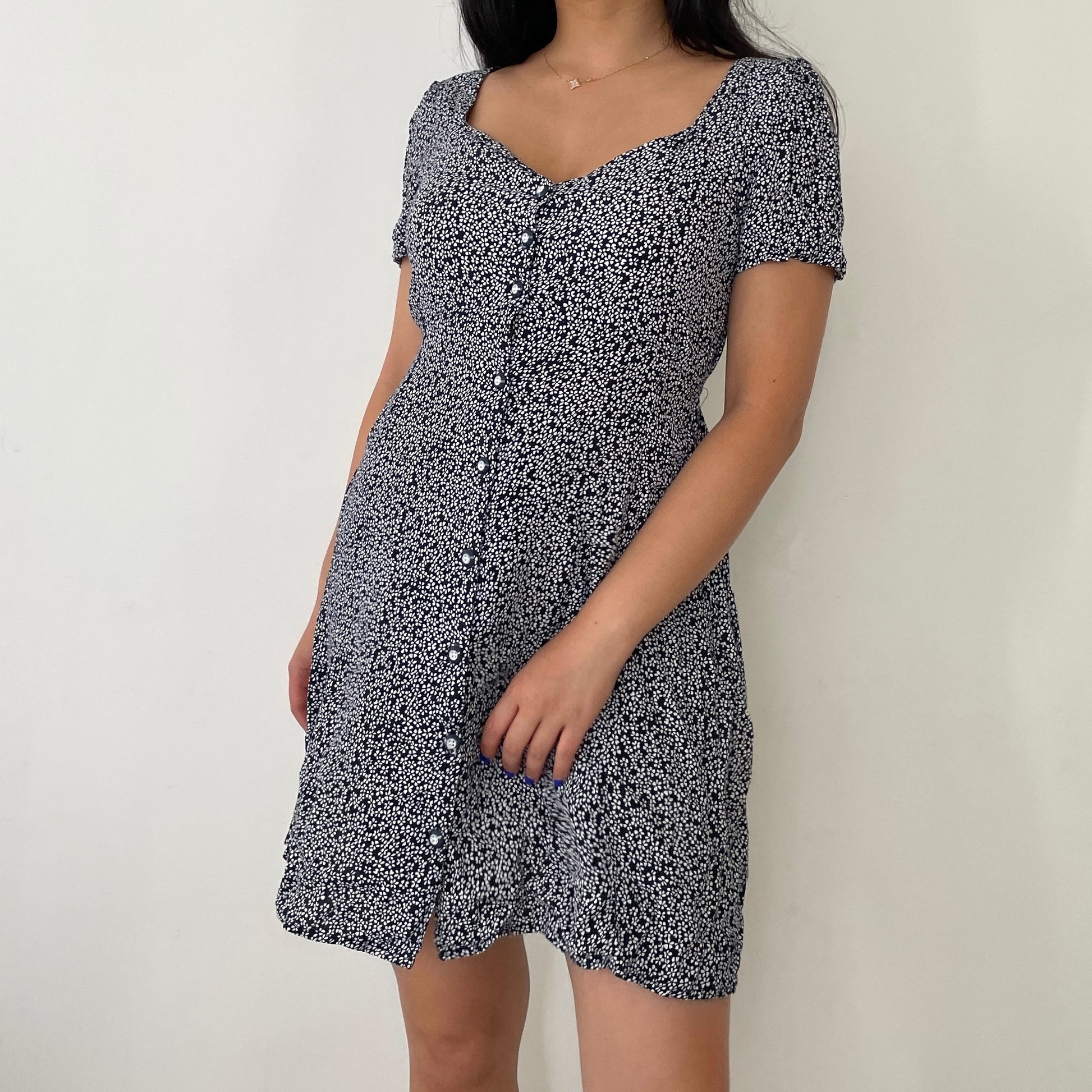 Navy Mango Floral Sundress - Zoehify