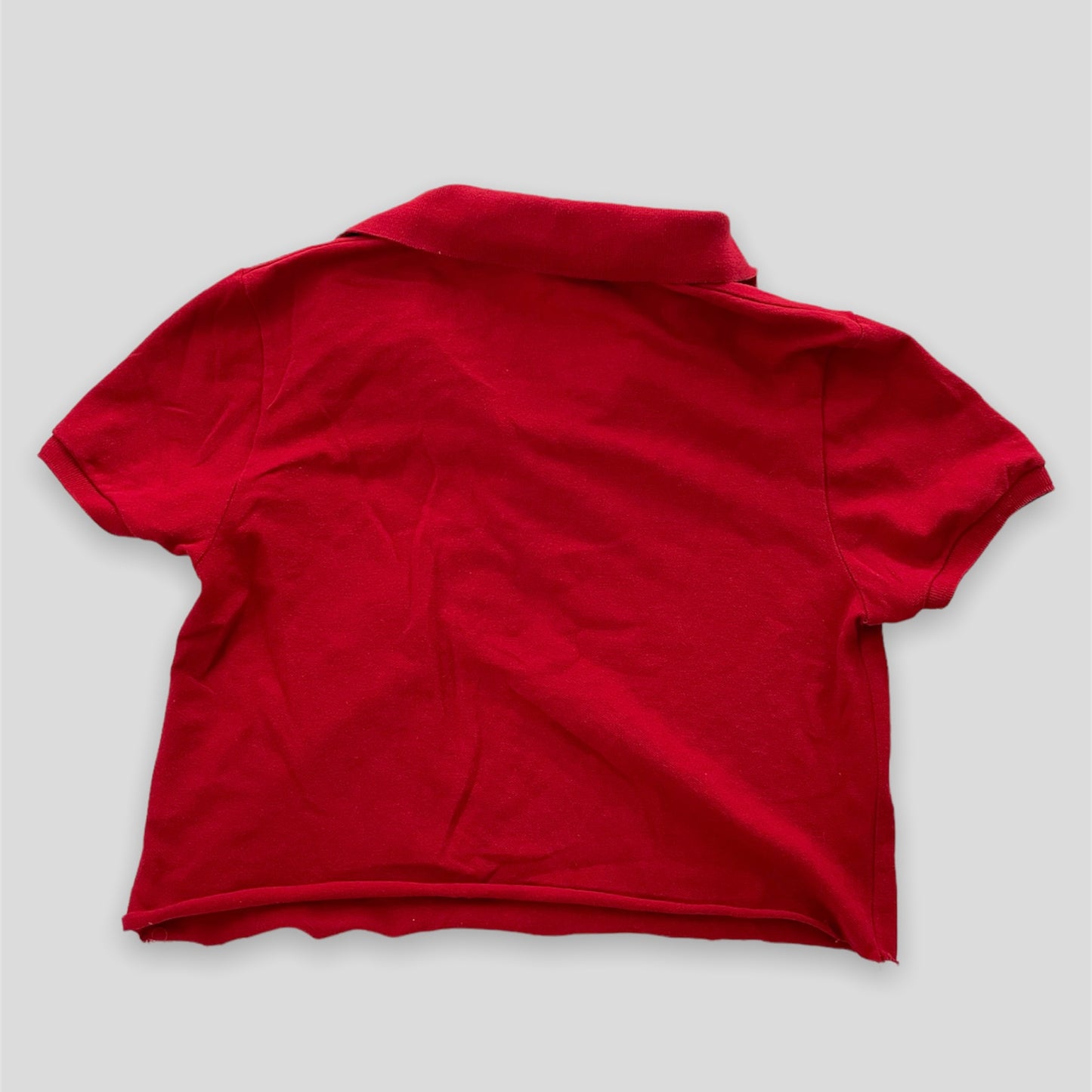 Red Cropped Polo Collared Tee - Zoehify