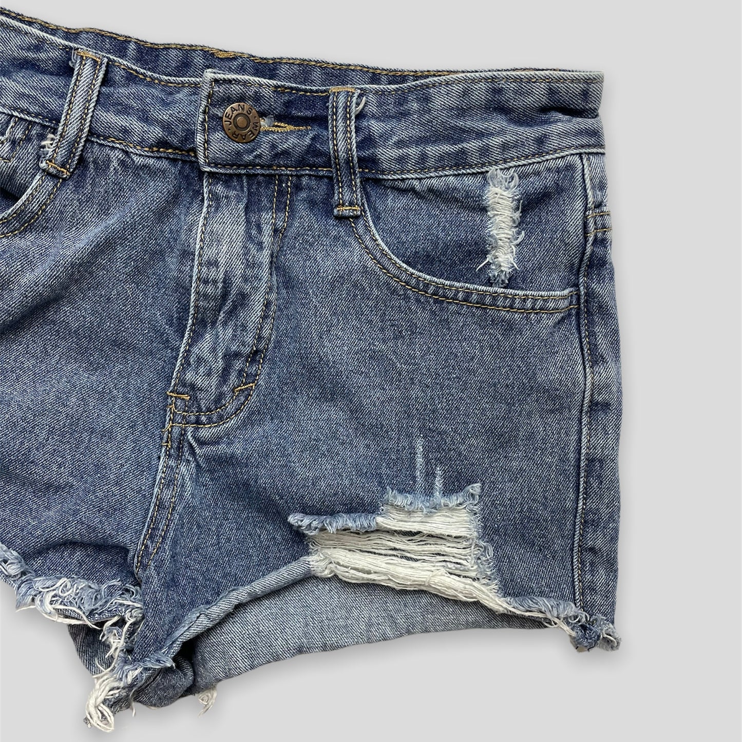 Ripped High Waisted Jean Shorts - Zoehify