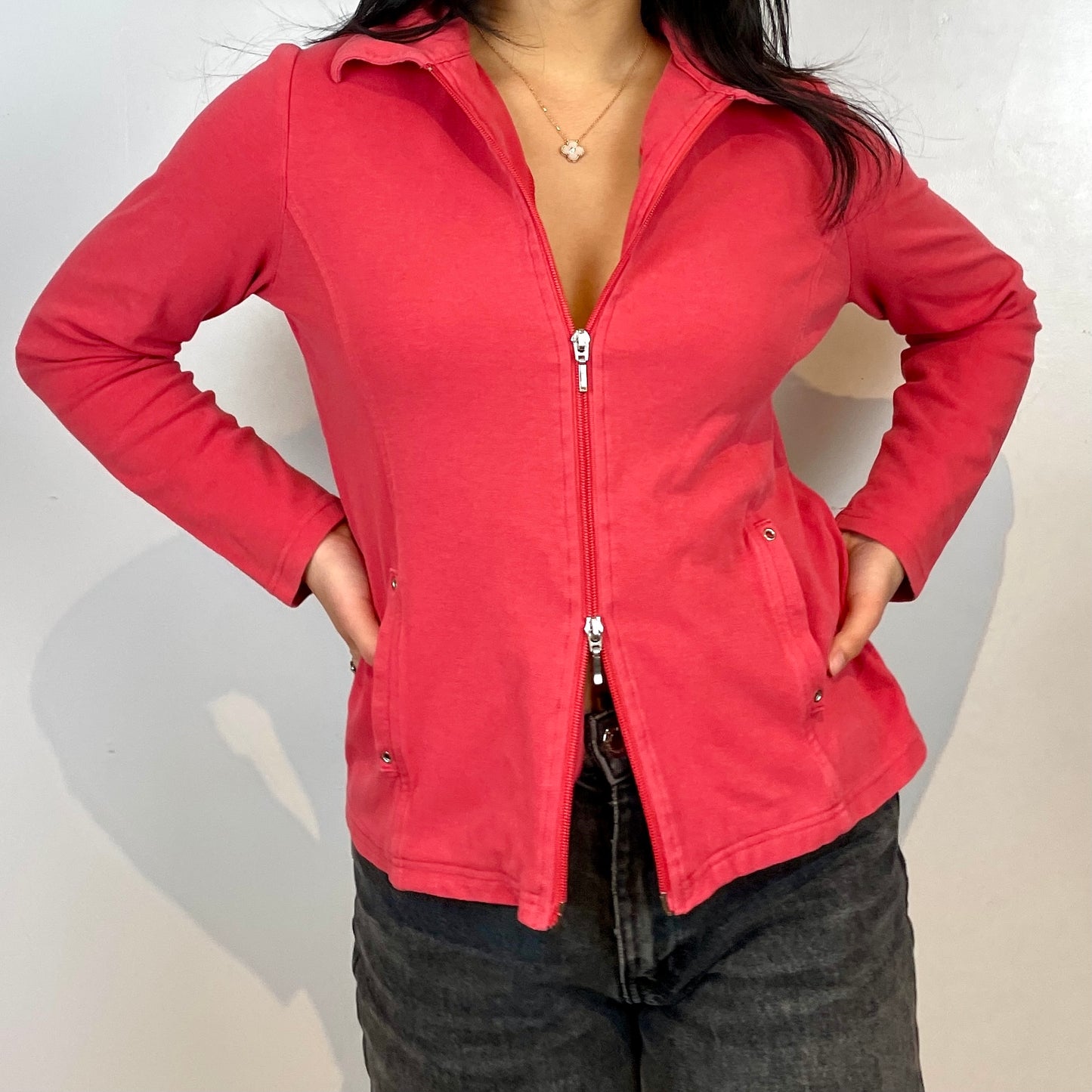 Red Double Zip Hoodie - Zoehify