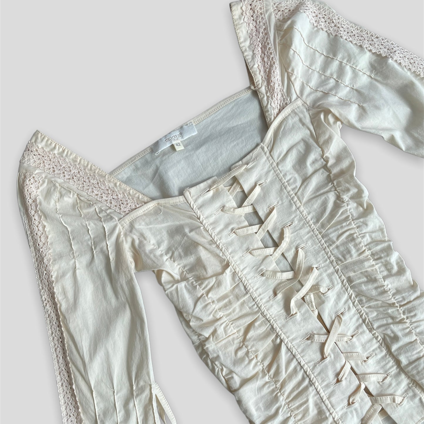 Dextée Italia Bell Sleeve Lace Up Corset Top - XX-Small